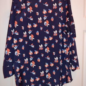 Flowered navy blue shirt